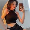 Verano 2023 Camisola Halter de Punto Short de Cintura Alta Deportivo Strapless Niche Outfit Top de Deseo Puro para Mujer