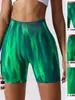Nuevos Pantalones de Yoga Tie-Dye Aurora Control de Abdomen Levantamiento de Glúteos Color Durazno Pantalones de Fitness Shorts Deportivos para Mujer Shorts de Yoga Listos en Stock