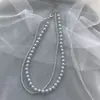 Collar de Perlas Accesorios para Vestido Largo de Mujer Doble Capa Tamaño Escalonado Cadena de Lana Collar Variado Multicadena