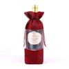 Bolsa para botellas de vino con ventana y boca de viga, creativa, de lino, para embalaje de vino tinto, bolsa de arpillera para regalo, bolsa de almacenamiento con logotipo impreso