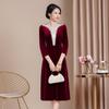 Novo Vestido Qipao de Veludo de Alta Qualidade para Outono, Vestido Elegante para Banquete de Casamento