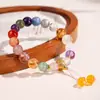 Pulsera Multicolor de Cristales Naturales de Dieciocho Cuentas Multi-Tesoro Multi-Bendición Pulsera de Cuentas Budistas Creativas Culturales de Lugares Escénicos Templo para Mujeres