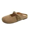 2026 Ropa de Abrigo Zapatillas de Verano Zapatos de Terciopelo Moda Versátil de Verano Mocasines sin Talón Puntera Cerrada para Mujer Nuevos Simples Superficie Suave