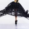 Verano Nuevo Estilo Delantero Corto Trasero Largo Falda Irregular Delgada Talla Grande Encaje Falda Bordada Adelgazante Falda Larga hasta el Piso