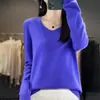 Nuevo suéter de lana grueso sin costuras para otoño e invierno para mujer, jersey de punto de manga larga, prenda básica versátil