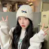 Gorro de Punto de Perro Salchicha de Dibujos Animados para Mujer, Versión Coreana de Otoño e Invierno, Gorro de Lana Grueso y Cálido Holgado, Gorro de Moda Versátil a Prueba de Frío