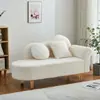 Sofá-cama chaise lounge pequeno de couro de cordeiro cor creme para apartamento sofá mini para quarto de casa cadeira de sofá madeira