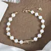 Pulsera de Perlas Barrocas Metálicas de Diseño de Nicho, Irregular y Versátil, de Agua Dulce Natural, Diseño Original al por Mayor