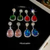 Pendientes Largos de Plata Aguja Super Flash Diamante Colgante Estilo Palacio Elegante y Exquisito Temperamento Pendientes Lujo Accesible Pendientes de Gama Alta
