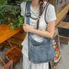 Transfronterizo 2026 Nuevo Estilo Coreano Versátil Bolso de Mezclilla Casual para Viajes Diarios Bolso de Hombro Gran Capacidad Bolso Cruzado para Estudiantes para Mujeres