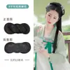 Bolsa para peluca hanfu estilo antiguo, una sola pieza, línea de la canción larga, moño, accesorios para el cabello, traje antiguo para mujer, bolsa redonda con cuerno retorcido, estilo COS