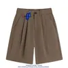 Novedad de Verano Pantalones Cortos de Moda para Hombre Botón Casual Traje Pequeño Pantalones Juventud Rectos Holgados Resistentes a las Arrugas Pantalones de Cinco Puntos Hombre