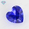 Anillo de zafiro artificial con superficie de diamante desnudo, piedra nano azul n.° 123, gema Huagang en forma de corazón, venta al por mayor