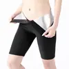 Traje de sudor de cinco puntos para mujer de talla grande más vendido con pantalones de yoga deportivos de cintura alta abotonados para moldear el cuerpo con pantalones de sudor abotonados