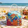 Nuevo Producto 2026: Bolsa de almuerzo térmica acolchada con estampado digital, bolsa refrigeradora portátil para picnics