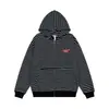 Sudadera con capucha de rayas estilo americano, corte holgado, para hombre, con bordado de letras, moda streetwear, ropa deportiva casual, adecuada para primavera y otoño