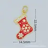 Venta directa del fabricante: Caja de regalo de Navidad de 18 quilates con microincrustaciones de cobre, accesorios de colgante con goteo de aceite, accesorios para pulsera y collar, accesorios para DIY