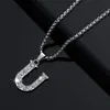 Moda Europea y Americana Elegante Hip-Hop Collar con Colgante Forma de 26 Letras Inglesas, Adecuado para Hombres y Mujeres para Usar y Regalar