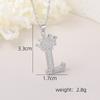 Colar de Carta de Zircão Incrustado de Cobre Transfronteiriço Acessórios Hip-hop Dupla Camada Coroa 26 Colar Pingente de Carta Inglesa
