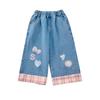 Jeans Reta Solta para Meninas Primavera e Outono 2025 Novo Estilo Roupa de Primavera Infantil Estilo Coreano Calças Longas Calças de Perna Larga para Bebê