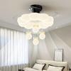 Luminária Ventilador Invisível Quarto Principal Estilo Creme Quente 2025 Novo Criativo Flor Quarto Infantil Lâmpada Espectro Completo