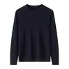 Nuevo Suéter de Punto para Hombre Otoño/Invierno 2026 100% Lana Fina Cuello Redondo, Suéter Pulóver de Lana Holgado Color Sólido