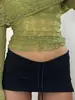 Falda Corta Deportiva Casual Americana 2024 Nueva Cintura Alta con Cordón Falda Pantalón de Línea A Anti-Exposición para Mujer