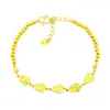 Pulsera de Hilo con Cuentas Redondas Estilo Calabaza Hielo Triturado Chapada en Oro para Mujer, Transmitida en Vivo, Color Duradero, Joyería Única y de Alta Gama Estilo Old Money