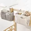 Prateleira de Armazenamento de Cabeceira Dormitório Bunk Superior Artefato de Armazenamento Cama Bolsa Suspensa de Armazenamento Quarto Sem Furos Tecido Algodão Linho Cesta Suspensa