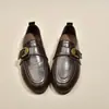 Versátiles Mocasines Planos para Mujer 2026 Estilo Academy Aumentador de Altura Interior Hebilla Estilo Británico Zapatos Pequeños de Piel Mocasines Slip-on Nuevos Zapatos de Otoño