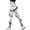 Pantalones de Yoga Ajustados sin Costuras de Cintura Alta Tie-Dye Transfronterizo Trasero de Durazno Control de Abdomen Deportes Hermoso Trasero Elásticos Fitness Pantalones Largos Fábrica