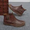 Botas Martin Transfronteiriças Amazon para Homens 2025 Inverno Tendência Casual Cano Alto Sapatos Masculinos Motocicleta Botas de Trabalho Moda Botas Curtas