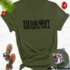 Moda Europeia e Americana 2025 Taylor Swift estampa simples T-shirt unissex gola redonda Europeia e Americana