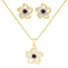 Set de Collar y Aretes Florales para Mujer Transfronterizo de Amazon 2026, Elegante y Versátil Exquisito Set de Joyería