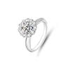 Productos Populares de Transmisión en Vivo Transfronteriza Europea y Americana: Anillo de Plata de Ley 925 con Diamante Moissanita de un Quilate Anillo Ajustable Venta al por Mayor