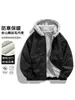 Roupas Masculinas Enbu Marca Americana Moderna Jaqueta de Couro com Capuz Forrada de Lã Moda Outono Inverno Masculina Roupas de Algodão Quentes Largas Roupa de Inverno