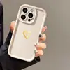 Funda Dorada con Forma de Corazón Adecuada para iPhone 16 Pro Max, iPhone 14, iPhone 13 Mate, iPhone 12/15 Premium, iPhone 11 con Recortes Precisos