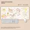 Mouse Pad Gatinho Fofo Tamanho Super Grande Tapete para Mesa de Escrita Infantil Desenho Animado Impermeável Couro Estação de Trabalho para Meninas Pad de Computador