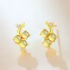 Aretes de Uva de Jade Azul Natural Aier Yuan para Mujer, Aretes Dulces Estilo Coreano para Chicas, Accesorios de Oreja de Fruta Modernos y Compactos