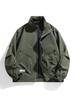Chaqueta Nueva para Hombre 2026 con Cuello Alto de Color Sólido, Abrigo Delgado Casual Estilo Hong Kong de Talla Grande, Elegante Top Estilo Militar para Hombre