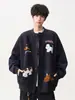 Sudadera Cardigan de Felpa Estilo Americano para Hombre, Marca de Moda, Nuevo Diseño Otoñal Holgado Versátil Casual
