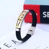 Joyería de Acero Inoxidable al por Mayor Pulsera para Hombre de Acero de Titanio Estilo Coreano Moda Pulsera de Cuero Personalizada Pulsera Sencilla de Moda