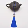 Chapéu com franjas de borla, coroa de metal, pingente de nó chinês, acessórios de joalheria, marcador de livro, acessório de cabeça, pingente para celular, borla pequena