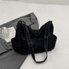 Denim Bag Coreano Artístico Bolsa de Ombro Estilo Japonês Harajuku Retro Lazy Style Mulheres de grande capacidade Crossbody Bag
