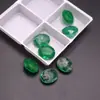 Pedra Sintética Esmeralda Oval Cabochão Pedra Solta Pedra de Vidro Cristal Pedra Solta para DIY Acessório de Inlay Pedra