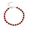Pulsera de plata de ley S925 con cuentas de ágata roja que combinan con todo, elegante joya de nicho, pulsera de cuentas de gemas de lujo para mujer