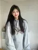 Sudadera con capucha y estampado de letras estilo americano para mujer en otoño e invierno, forrada de forro polar, cálida y versátil, top básico a la moda