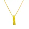 Loja de Ouro Mesmo Estilo Areia Dourada Gelo Triturado Cintilante Coração Barra de Ouro Pequena Colar Corrente para Clavícula Popular Feminina Moda Versátil Atacado