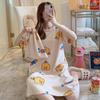Camisola feminina de verão, manga curta, plus size, pijama fino, feminino, verão, grávida, solto, fofo, roupa de casa, comprimento médio