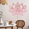 Pegatinas de Pared Autoadhesivas Flor de Loto con Henna Patrón Sencillo Degradado Rosa Pegatina Decorativa para Pared de Fondo de Habitación BR0309C